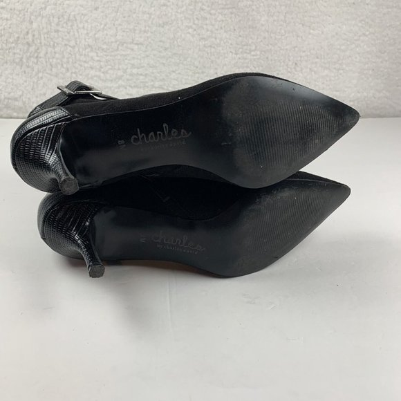Charles by Charles David Agent Pointed Toe Ankle Boot Womens 8M Black Suede 7893 - Picture 8 of 9
